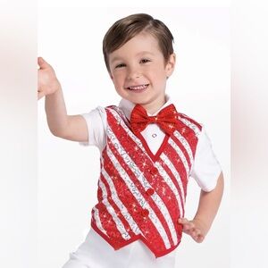 Weissman style 13180 boys red and white striped sequin costume sizes MC and MA.